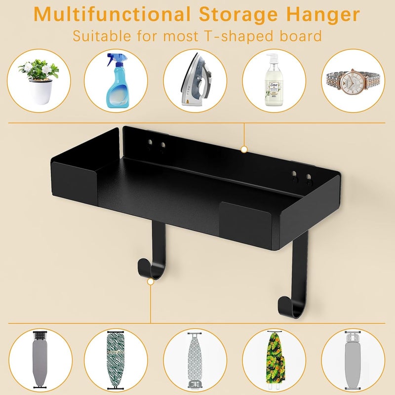 JUYSON Ironing Board Holder, Wall-Mounted Iron and Board Set Storage for Laundry Rooms (Black) - Image 4